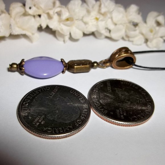 Purple & Copper Necklace Rustic Boho Handmade 5168 - Picture 3 of 8